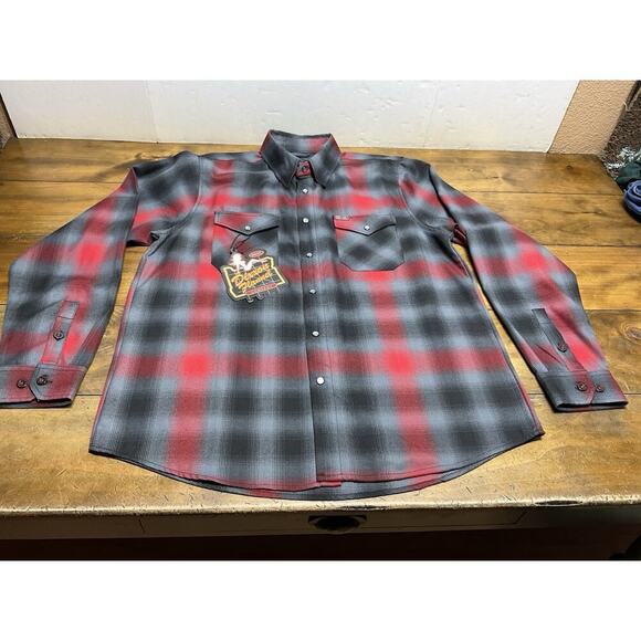 Dixxon Flannel “The Blazer” Mens Size Large Flannel Shirt Red Gray Large NWT - Picture 8 of 14